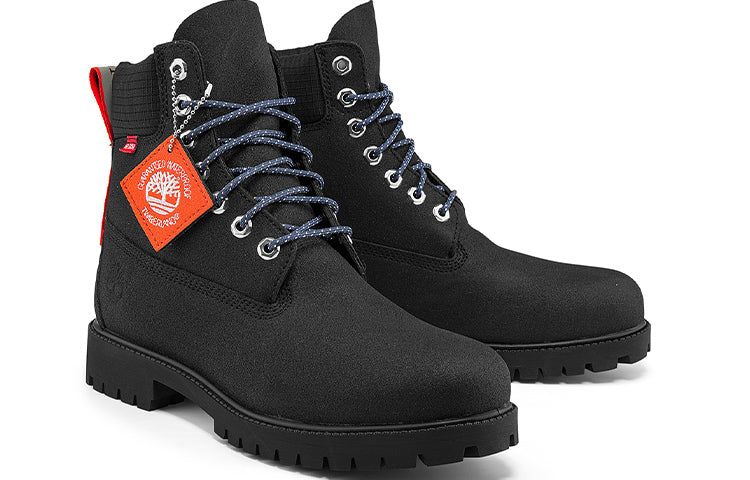 Timberland Heritage 6 Inch Waterproof Wide Fit Boots 'Black Helcor with Orange' A44NGW sold by KicksCrew product image thumbnail 4