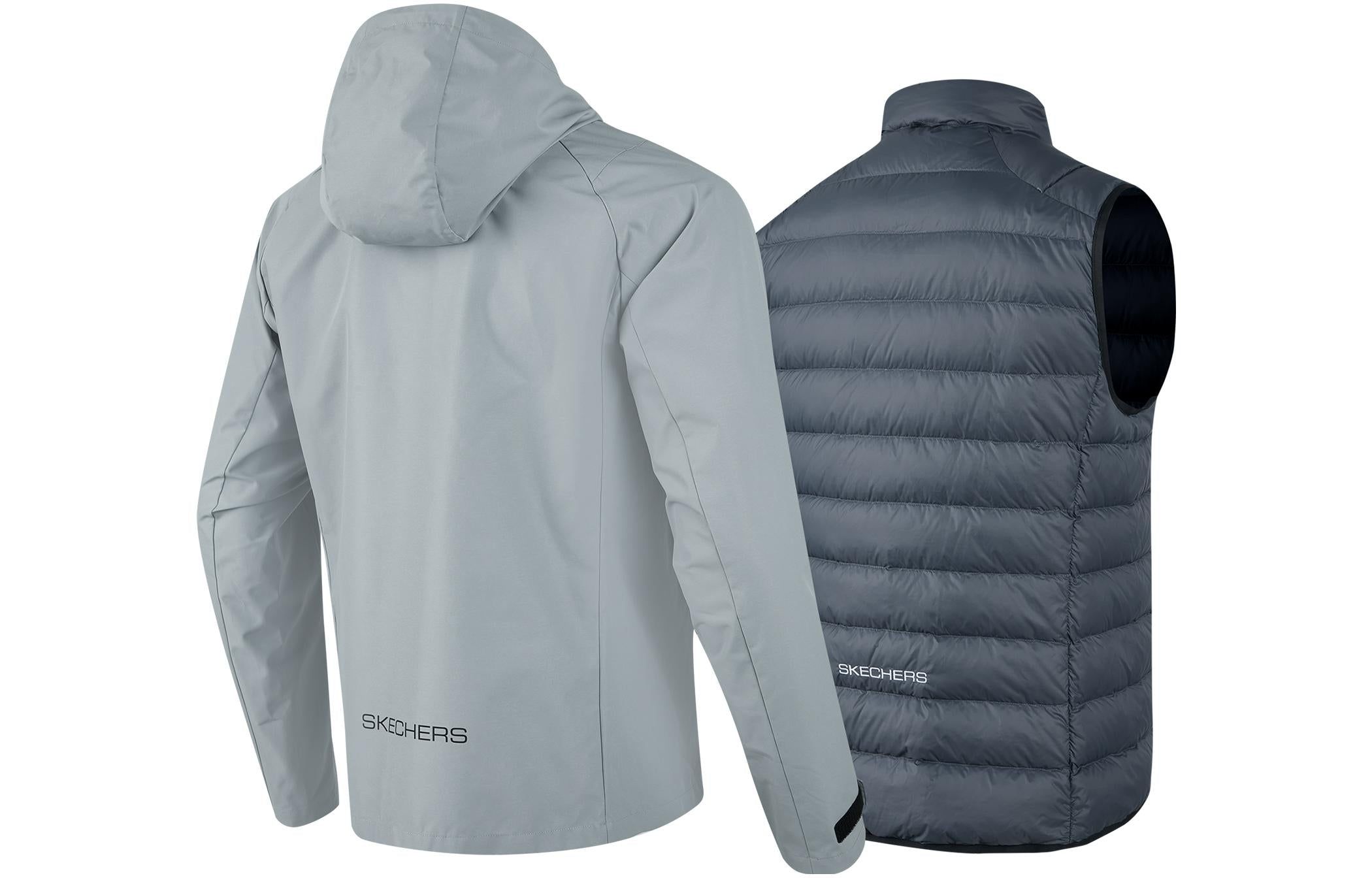 Skechers Hooded Woven 3-In-1 Down Jacket 'Grey Black' P423M114-02N6 sold by KicksCrew product image thumbnail 2