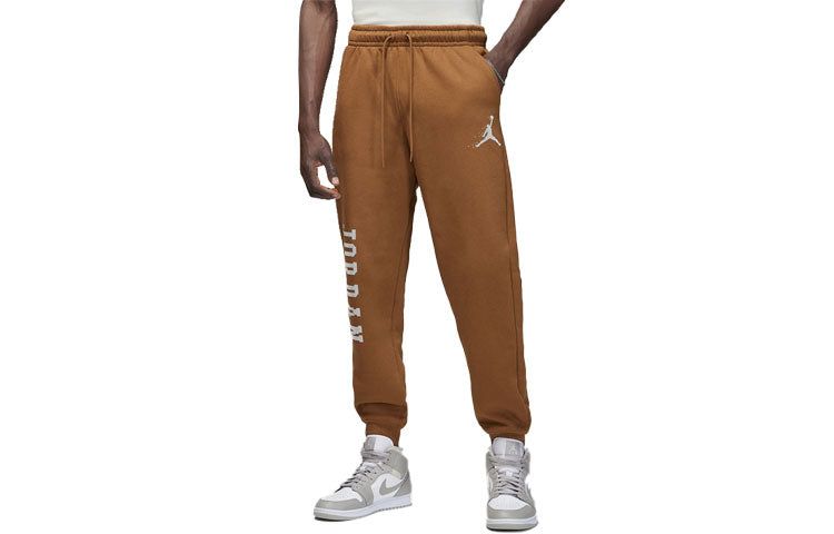 Air Jordan Essentials Holiday Fleece Pants 'Light British Tan' FD7467-281 sold by KicksCrew product image thumbnail 2