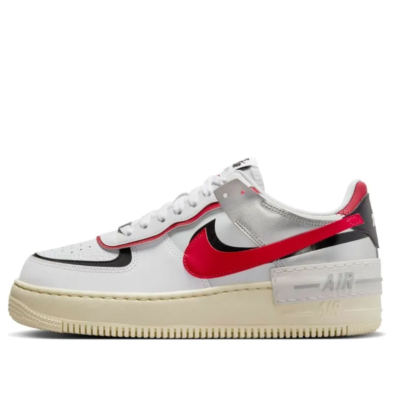 (WMNS) Nike Air Force 1 Shadow 'White Silver Red' FN6335-100 sold by KicksCrew