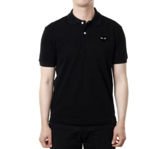 COMME des GARCONS PLAY Polo Black Emblem 'Black' AZ-T066-051-1 sold by KicksCrew