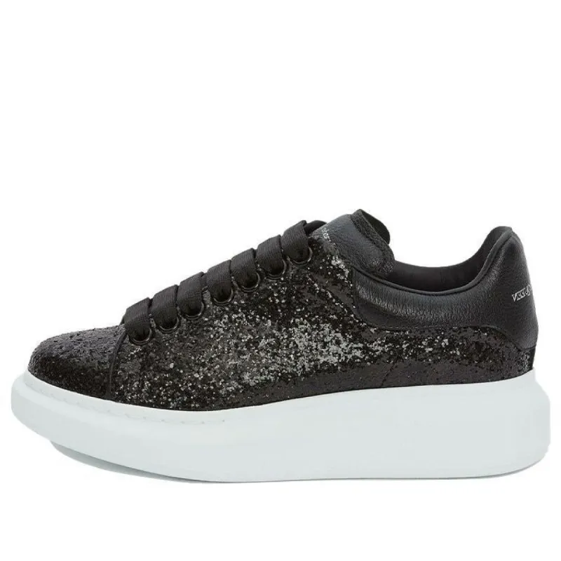 (WMNS) Alexander McQueen Oversized Sneaker Glitter 'Black' 553771W4EY41000 sold by KicksCrew