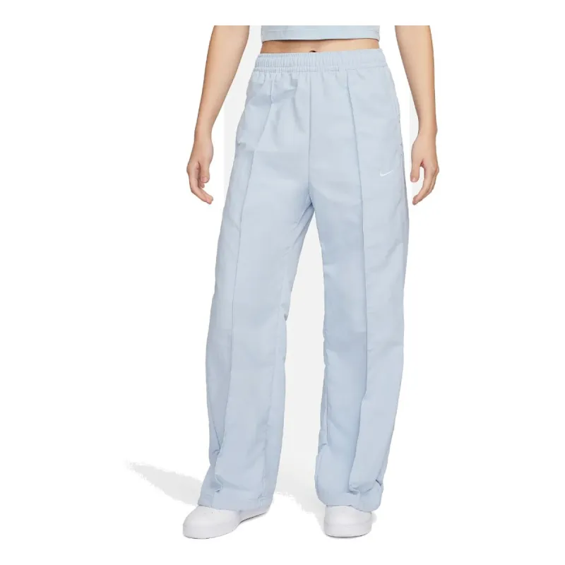 (WMNS) Nike Sportswear Everything Wovens Mid-Rise Open-Hem Trousers 'Light Armoury Blue' FQ3589-440 sold by KicksCrew
