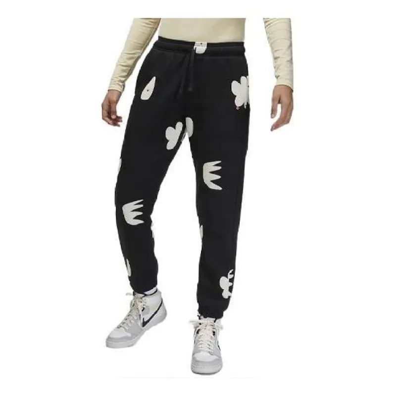 (WMNS) Air Jordan Artist Series By Mia Lee Fleece Pants 'Black Sail' DV2008-010 sold by KicksCrew