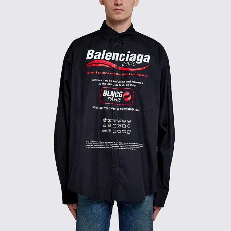 Balenciaga Dry Cleaning Shirt Large Fit 'Black' 664626TEM161000 sold by KicksCrew product image thumbnail 3