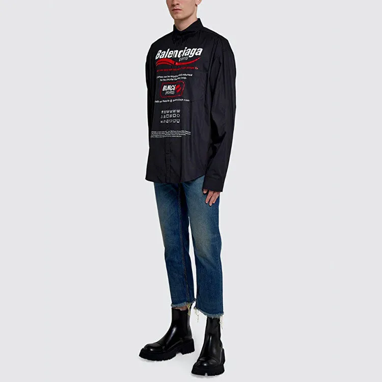 Balenciaga Dry Cleaning Shirt Large Fit 'Black' 664626TEM161000 sold by KicksCrew product image thumbnail 5
