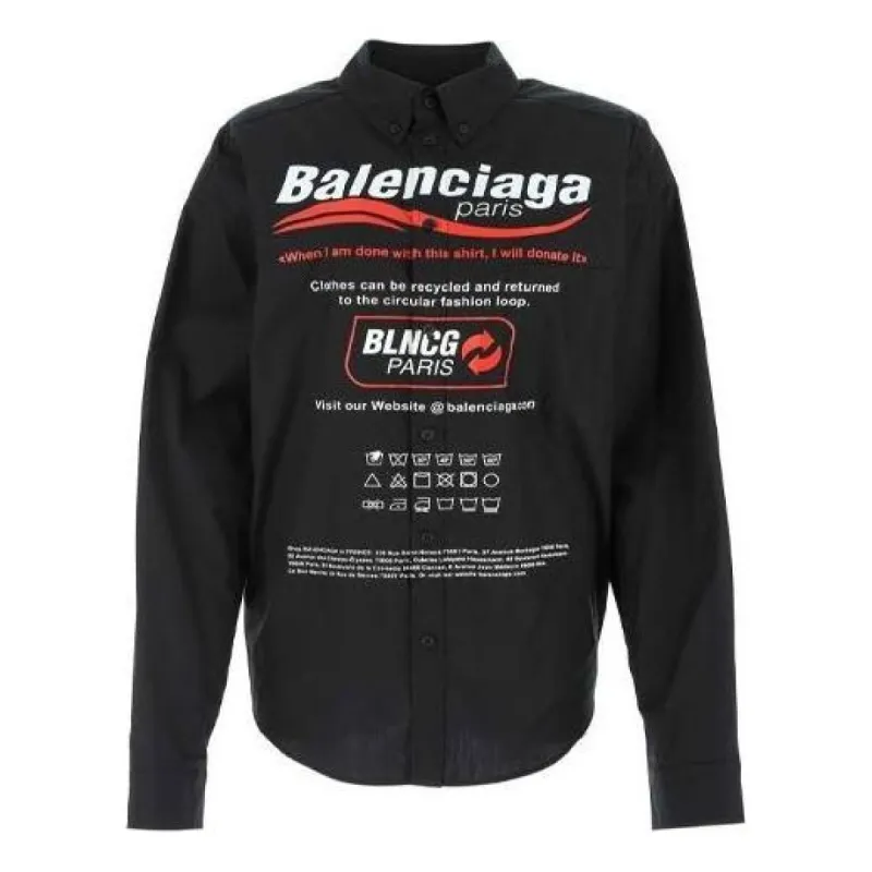 Balenciaga Dry Cleaning Shirt Large Fit 'Black' 664626TEM161000 sold by KicksCrew
