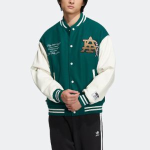 Adidas Originals Mc Varsity Jackets 'Green White' HZ7093 sold by KicksCrew