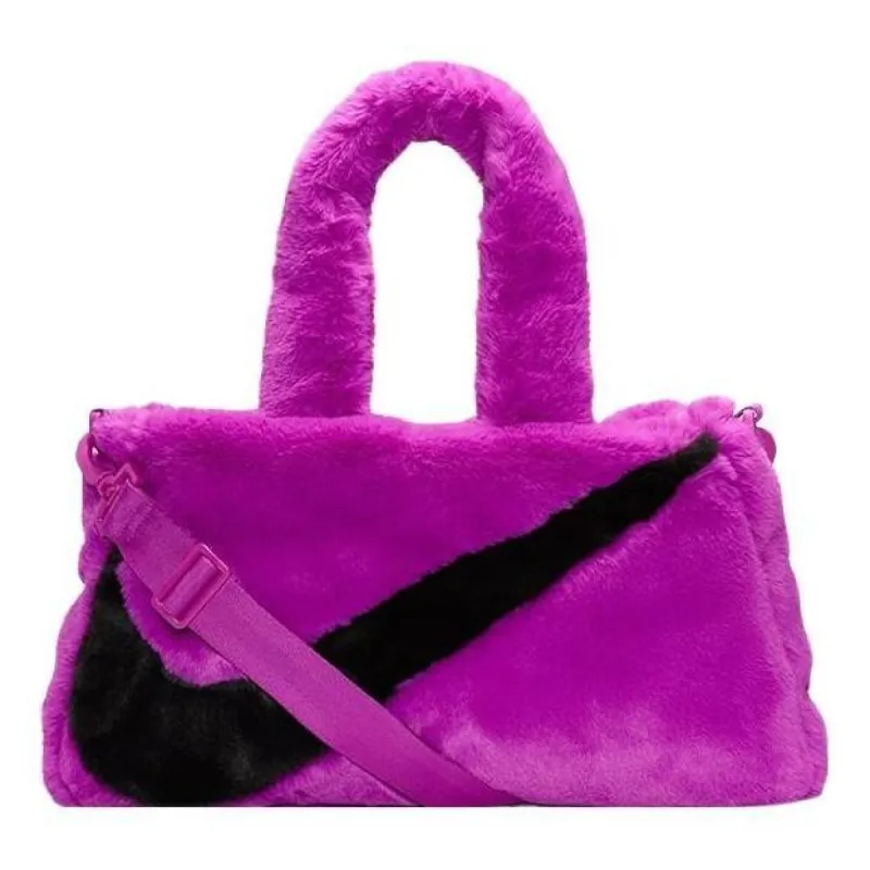 Nike NSW Faux Fur Tote Bag 'Vivid Purple Black' DQ5804-551 sold by KicksCrew