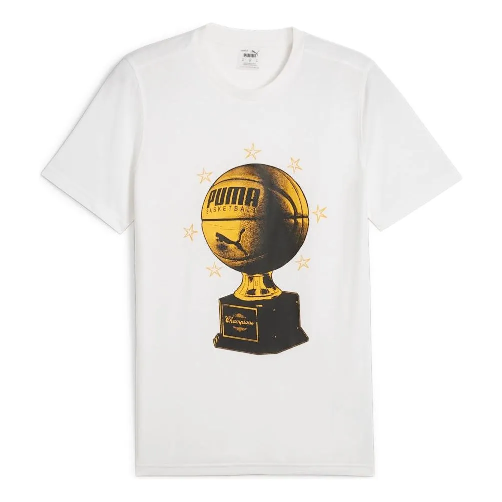 PUMA Basketball Graphic T-shirt 'White' 624822-01 sold by KicksCrew