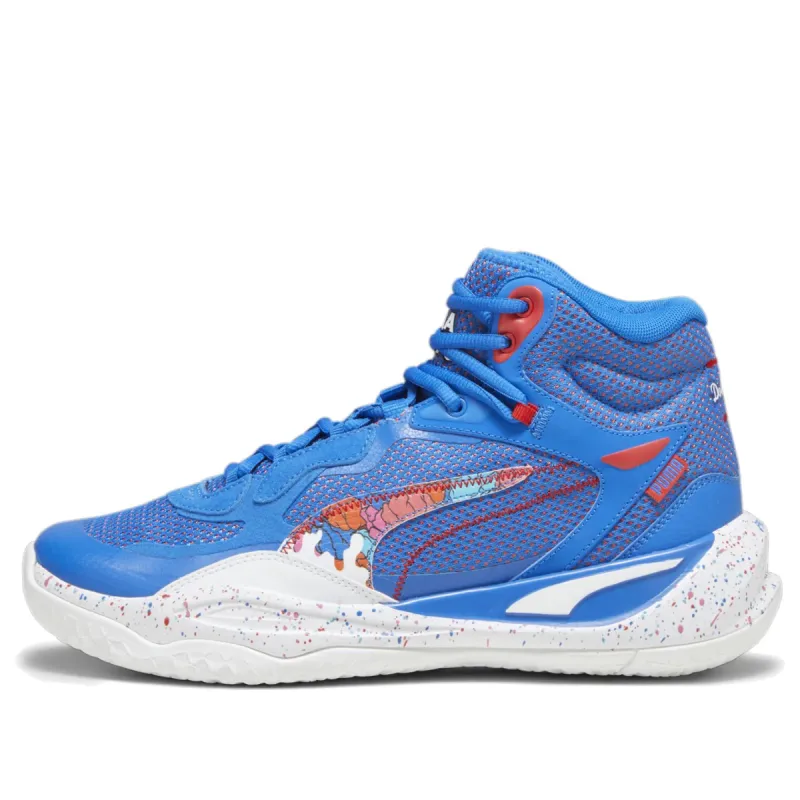 PUMA Playmaker Pro Mid Dylan 'Bluemazing Red' 379284-01 sold by KicksCrew