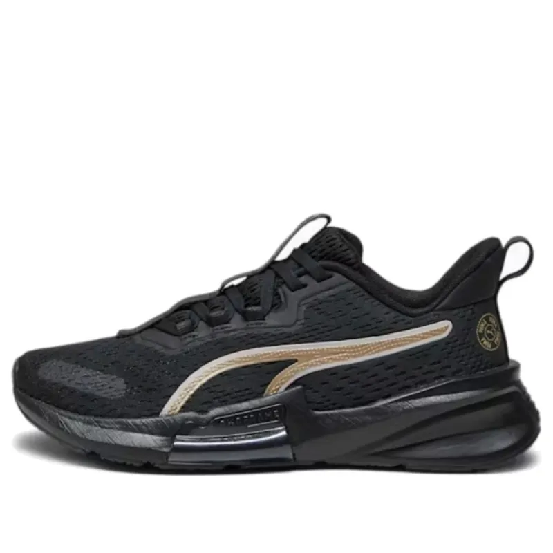 (WMNS) Puma PWRFrame TR 2 Logo Love 'Black Metallic Gold' 378792-01 sold by KicksCrew