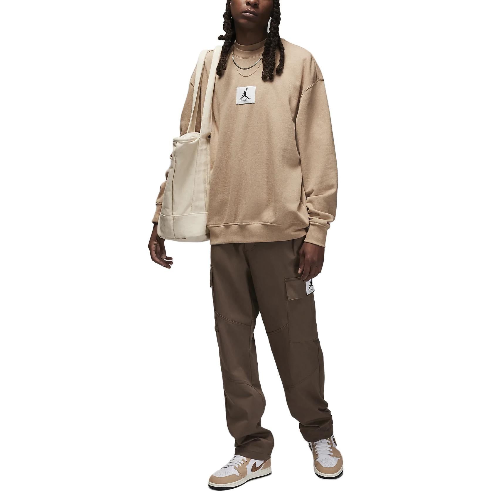 Air Jordan Essentials Fleece Crew-Neck Sweatshirt 'Beige' FB6932-201 sold by KicksCrew product image thumbnail 3