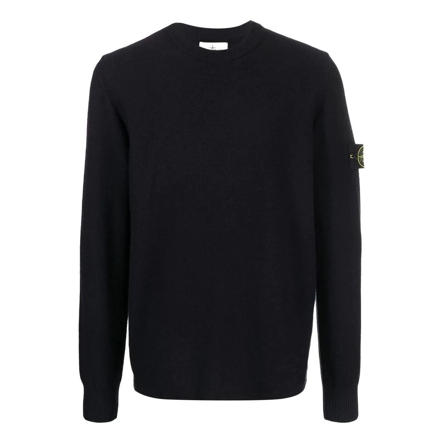 STONE ISLAND Logo Patch Sleeved Crewneck Sweatshirt 'Black' 7715526A1-V0020 sold by KicksCrew