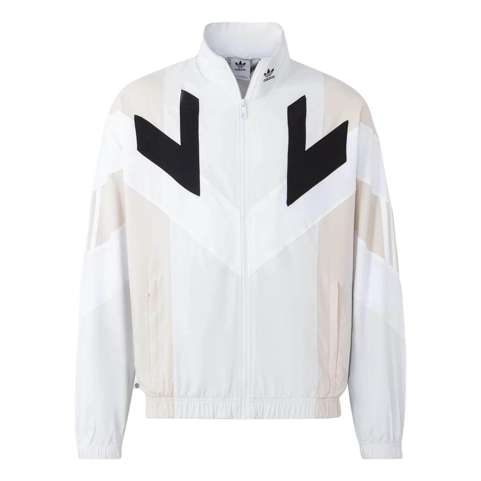 adidas originals Rekive Woven Track Jacket 'White Black' HR8590 sold by KicksCrew