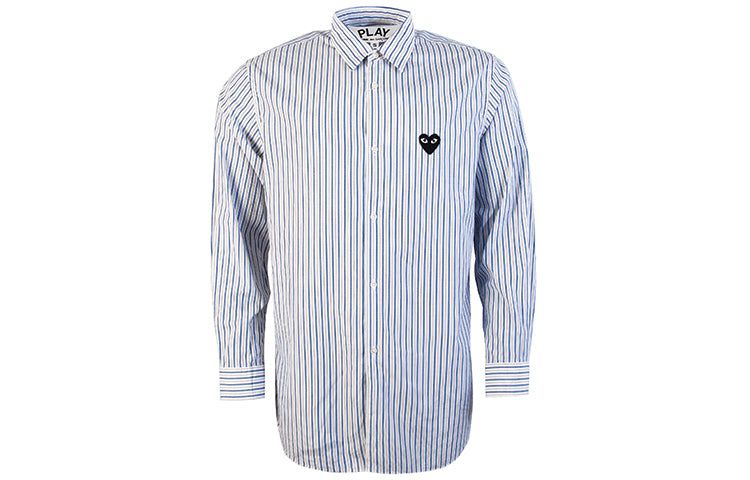 COMME des GARCONS PLAY Striped Shirt Black Emblem 'Blue' AZ-B006-051-1 sold by KicksCrew product image thumbnail 2
