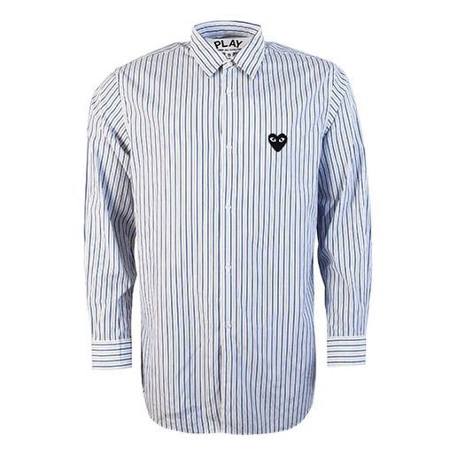 COMME des GARCONS PLAY Striped Shirt Black Emblem 'Blue' AZ-B006-051-1 sold by KicksCrew
