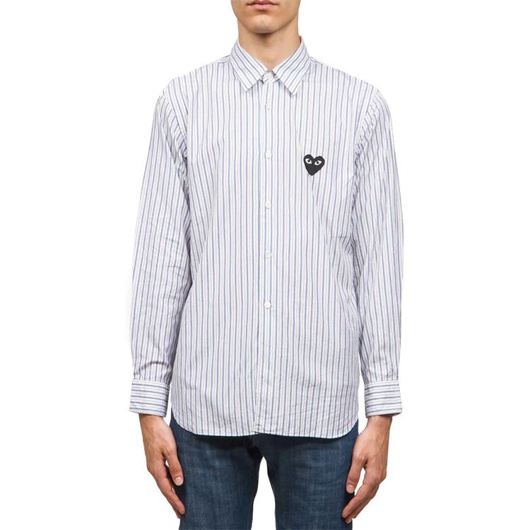 COMME des GARCONS PLAY Striped Shirt Black Emblem 'Blue' AZ-B006-051-1 sold by KicksCrew product image thumbnail 4