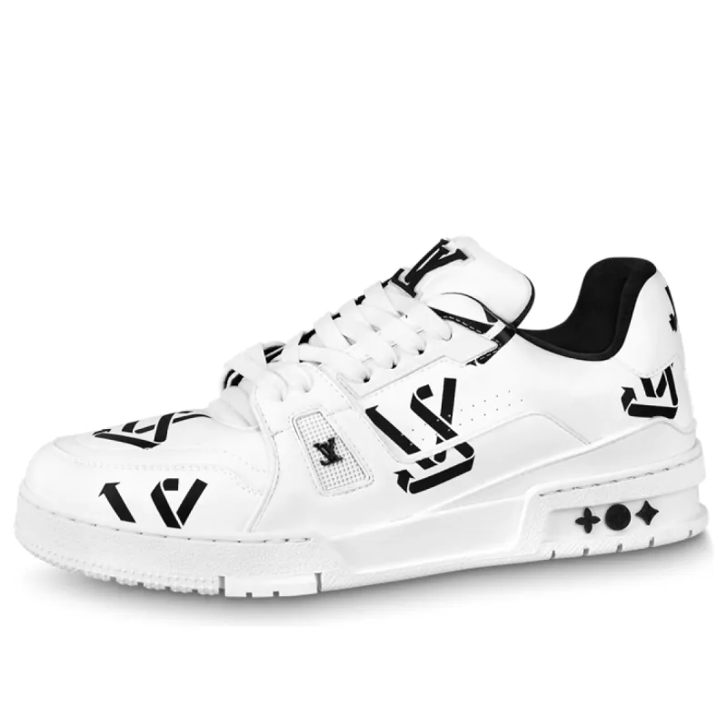 LOUIS VUITTON LV Trainer Sneakers 'White Black' 1AAGXX sold by KicksCrew