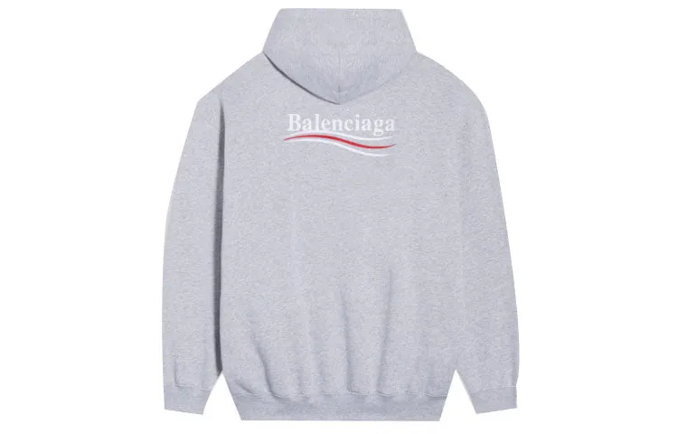 Balenciaga Political Campaign Hoodie Medium Fit 'Grey' 600583TKVI91379 sold by KicksCrew product image thumbnail 2