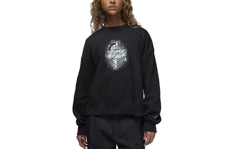 (WMNS) Air Jordan Brooklyn Fleece Graphic Crew-Neck Sweatshirt 'Black' FD7157-010 sold by KicksCrew product image thumbnail 2