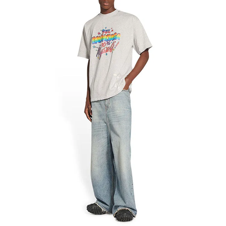 Balenciaga 90/10 T-Shirt Large Fit 'Light Grey' 641675TMVH32569 sold by KicksCrew product image thumbnail 3