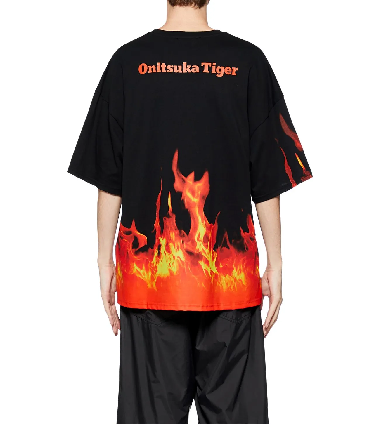 Onitsuka Tiger Flame Graphic T-shirt 'Black Orange' 2183B022-001 sold by KicksCrew product image thumbnail 2