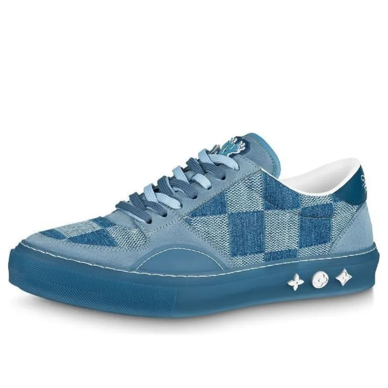 LOUIS VUITTON Ollie Sneakers 'Blue Plaid Mesh' 1A9YT6 sold by KicksCrew