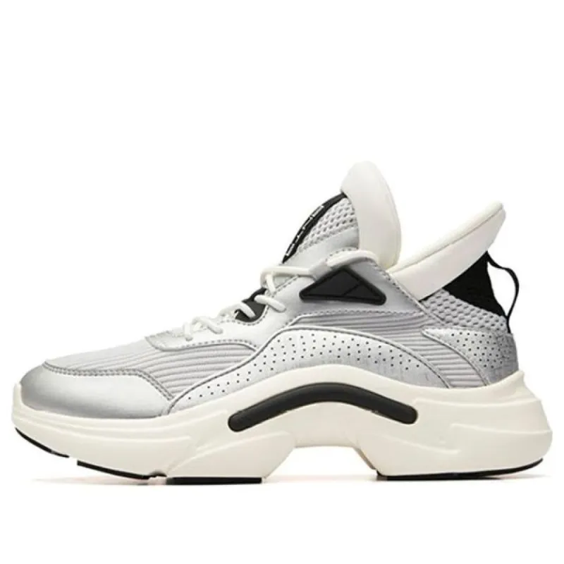 (WMNS) ANTA Life Series Sneakers 'Silver White Black' 12938830-2 sold by KicksCrew