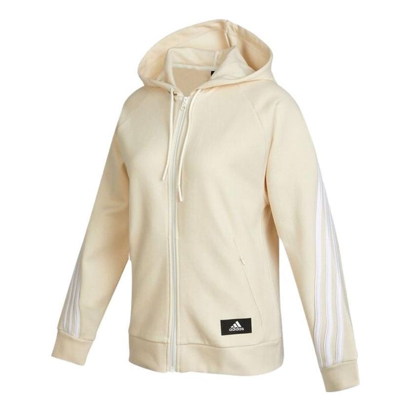 (WMNS) Adidas Future Icons 3-Stripes Hooded Track Top 'White' HE1660 sold by KicksCrew