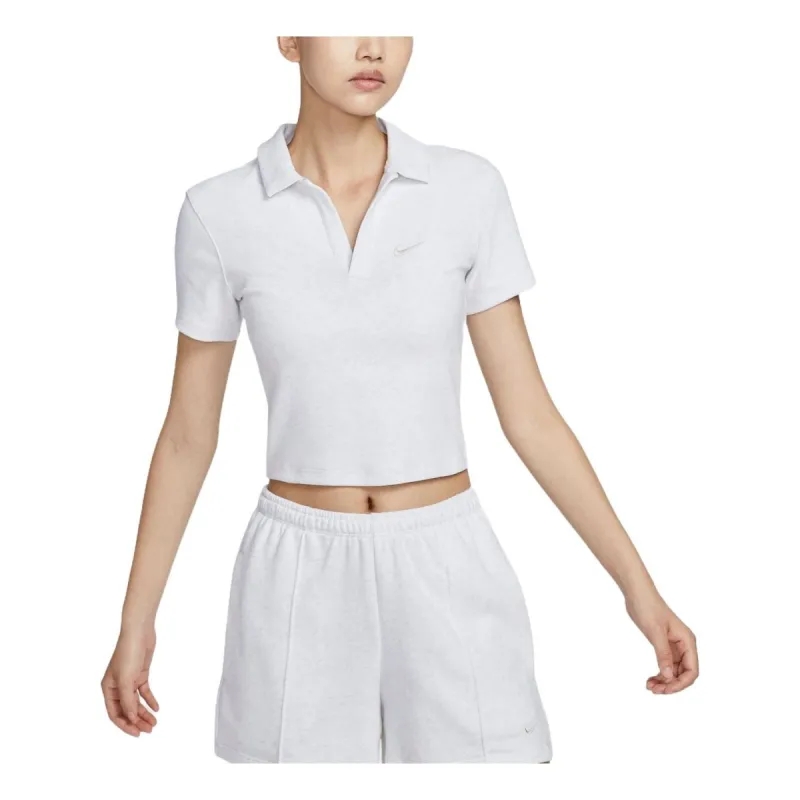 (WMNS) Nike Sportswear Essential Polo Shirt Asia Sizing 'White' DV7885-051 made by Nike
