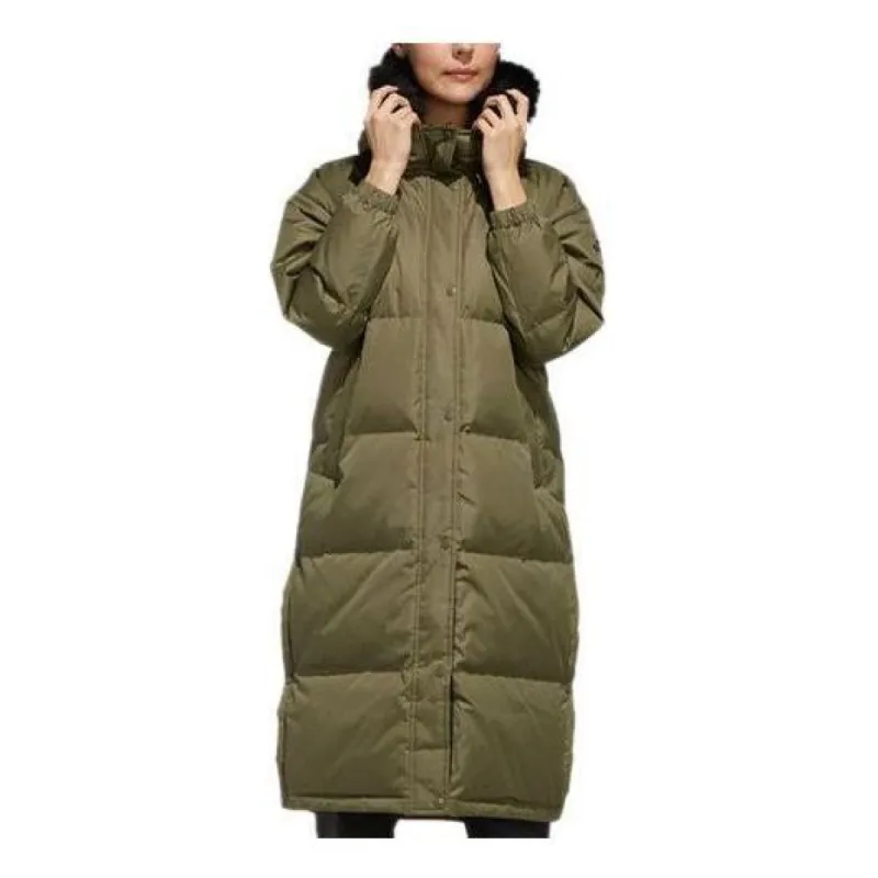 (WMNS) Adidas FUR Long Down Jackets 'Green' EH3981 sold by KicksCrew