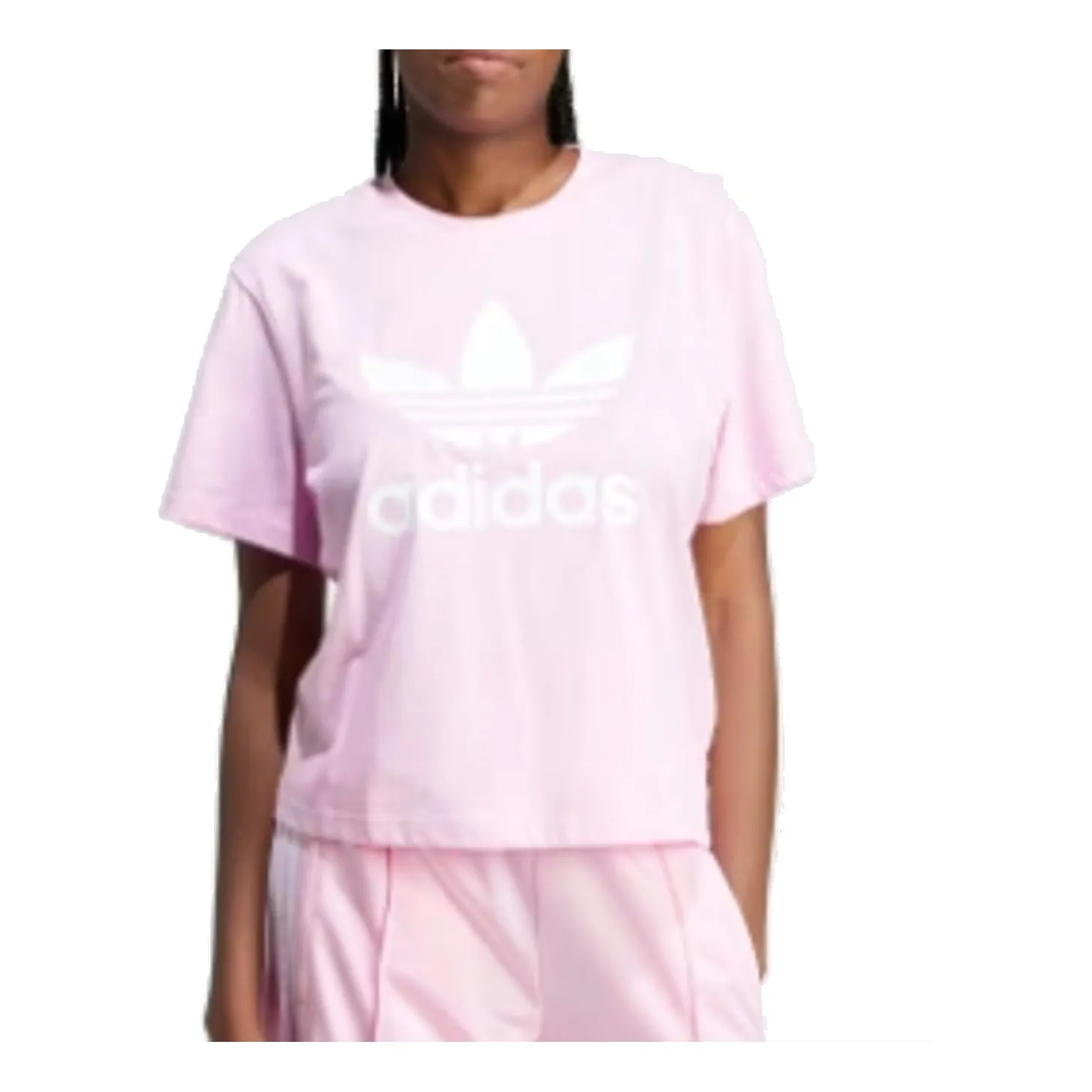 (WMNS) adidas Adicolor Trefoil Boxy T-Shirt 'Pink White' IN2492 sold by KicksCrew product image thumbnail 2