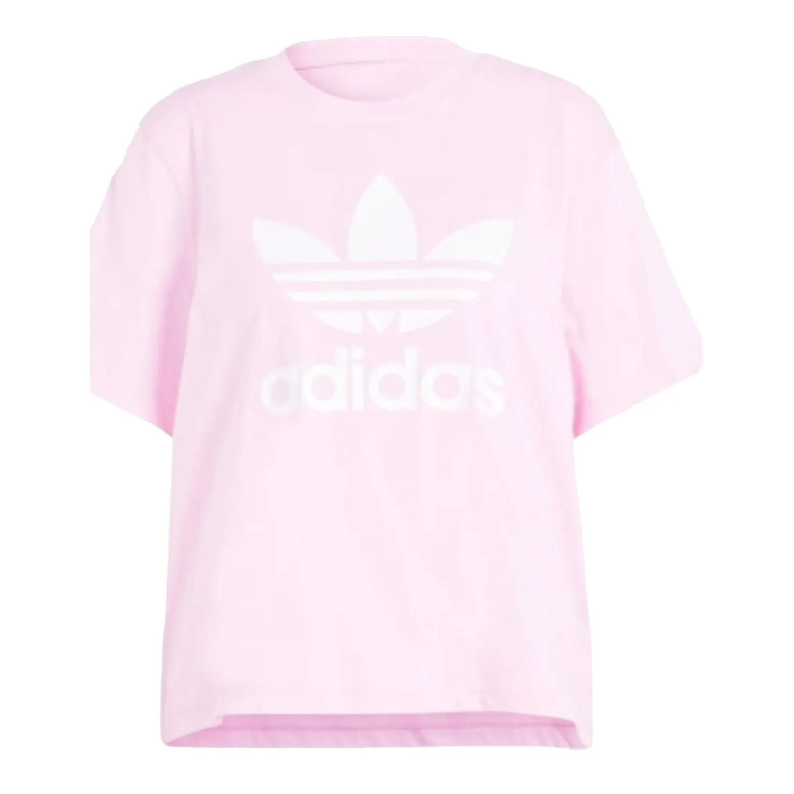 (WMNS) adidas Adicolor Trefoil Boxy T-Shirt 'Pink White' IN2492 sold by KicksCrew