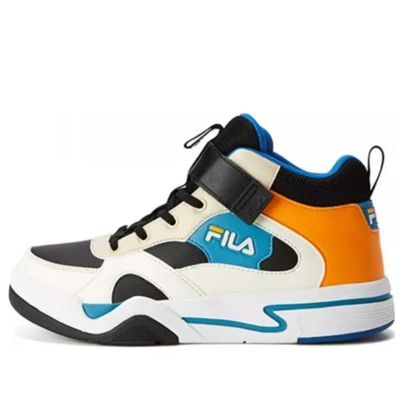(GS) FILA Casual High-Top Skate Shoes 'White Black Orange' K55B141301PBO sold by KicksCrew