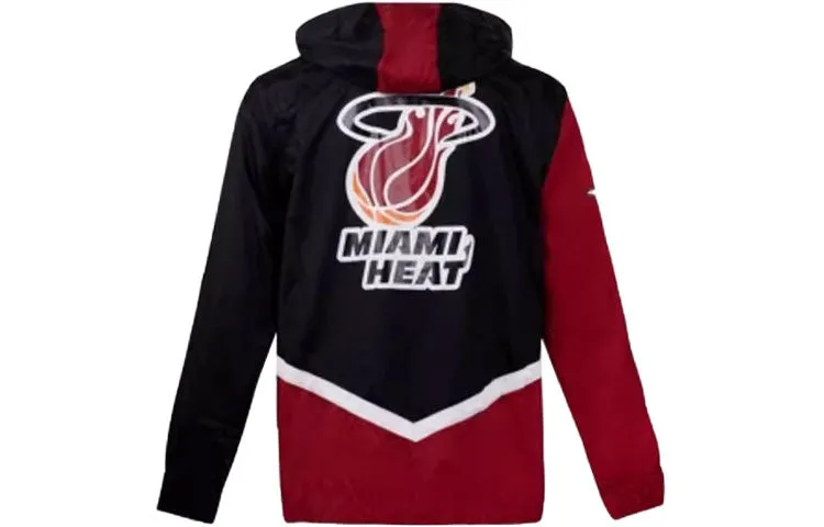 Mitchell & Ness x NBA Miami Heat Undeniable Full Zip Windbreaker Jacket 'Black Red' OJZP3409-MHEYYPPPBLCK sold by KicksCrew product image thumbnail 2