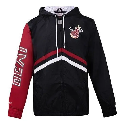 Mitchell & Ness x NBA Miami Heat Undeniable Full Zip Windbreaker Jacket 'Black Red' OJZP3409-MHEYYPPPBLCK sold by KicksCrew