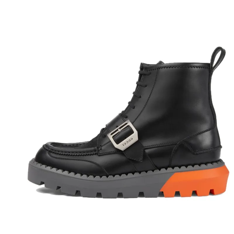Gucci GG Lace-Up Boot 'Black' 739867-AABZ0-1000 sold by KicksCrew