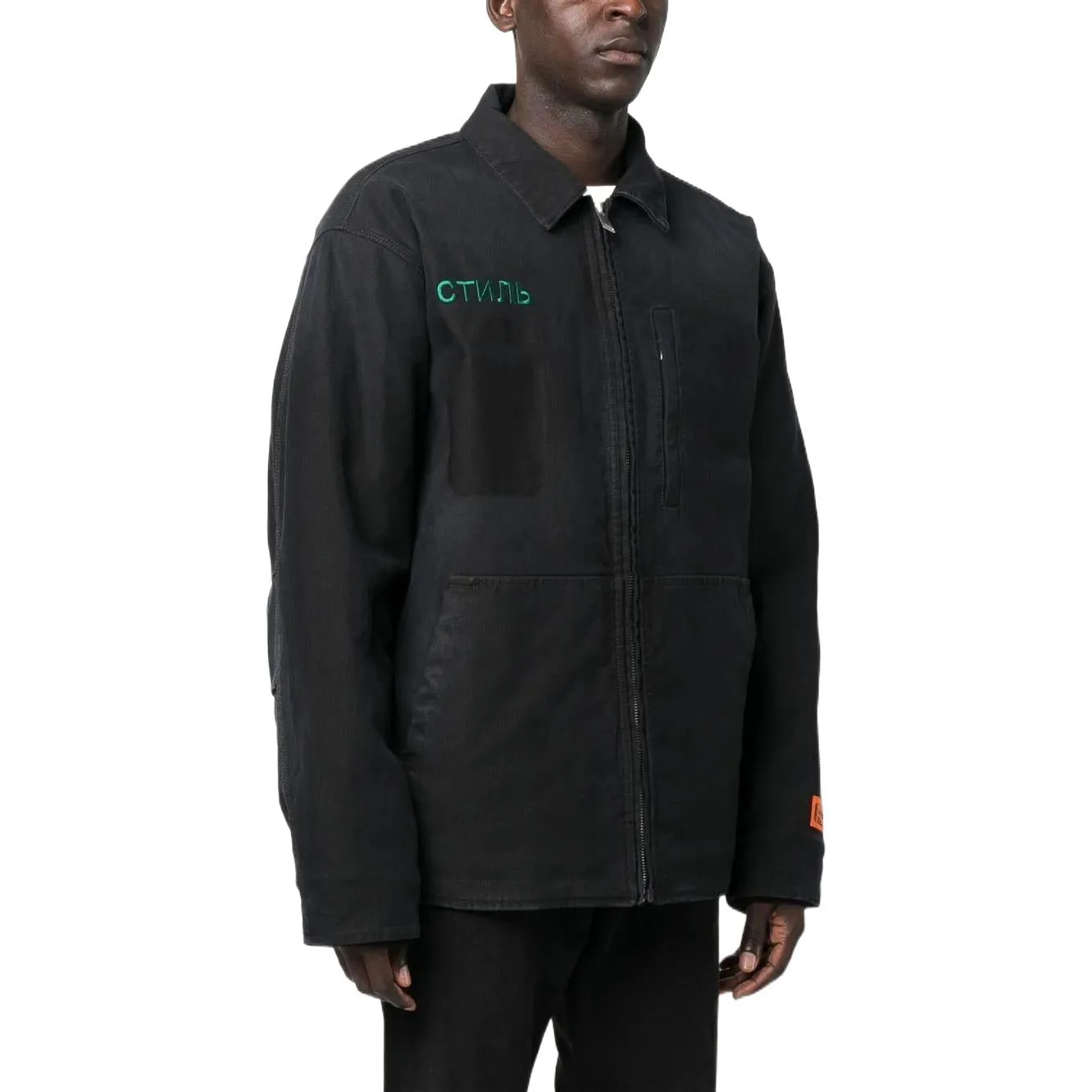 HERON PRESTON FW22 CTNMB Canvas Pockets Jacket 'Black Green' HMEA062F22FAB0011057 sold by KicksCrew product image thumbnail 4