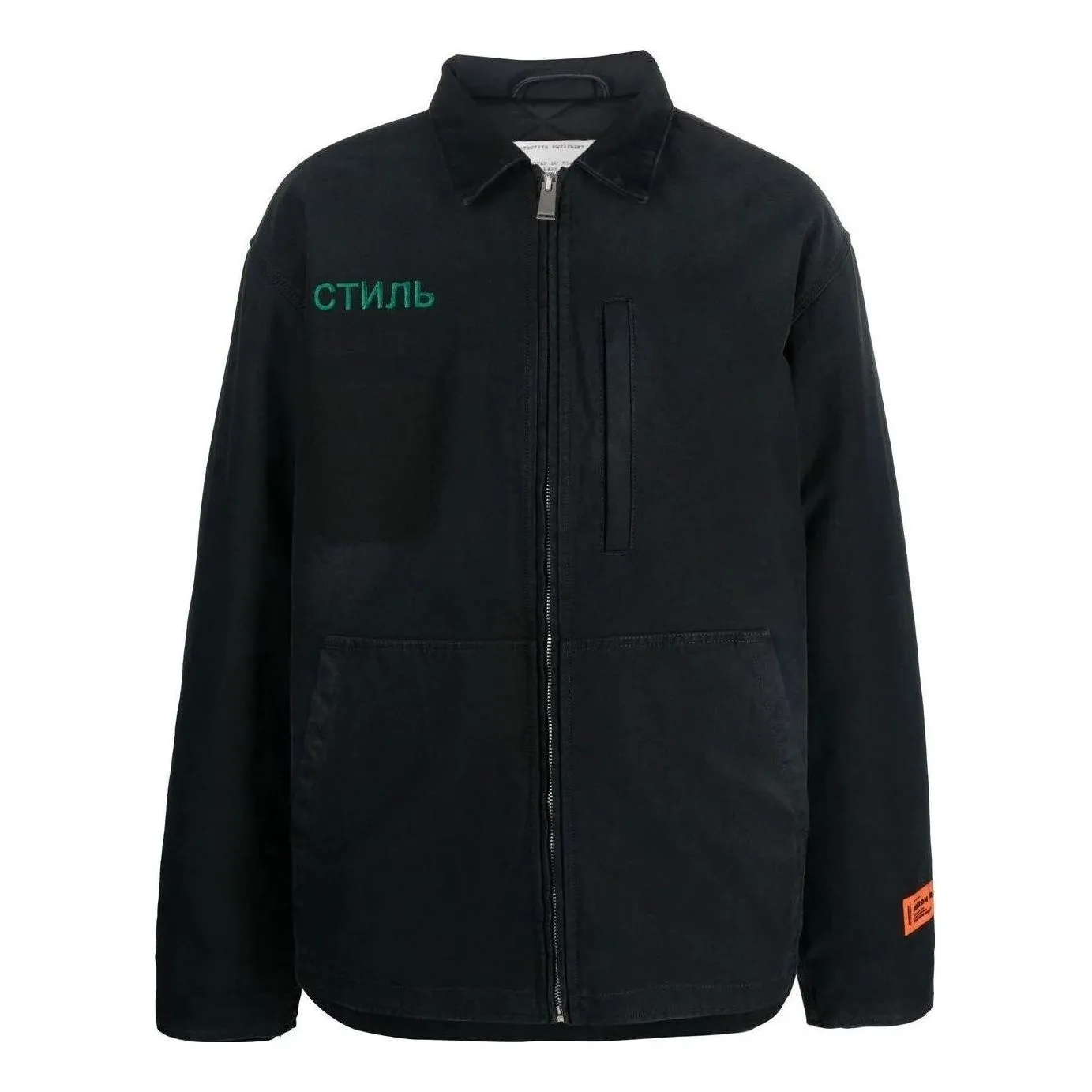 HERON PRESTON FW22 CTNMB Canvas Pockets Jacket 'Black Green' HMEA062F22FAB0011057 sold by KicksCrew