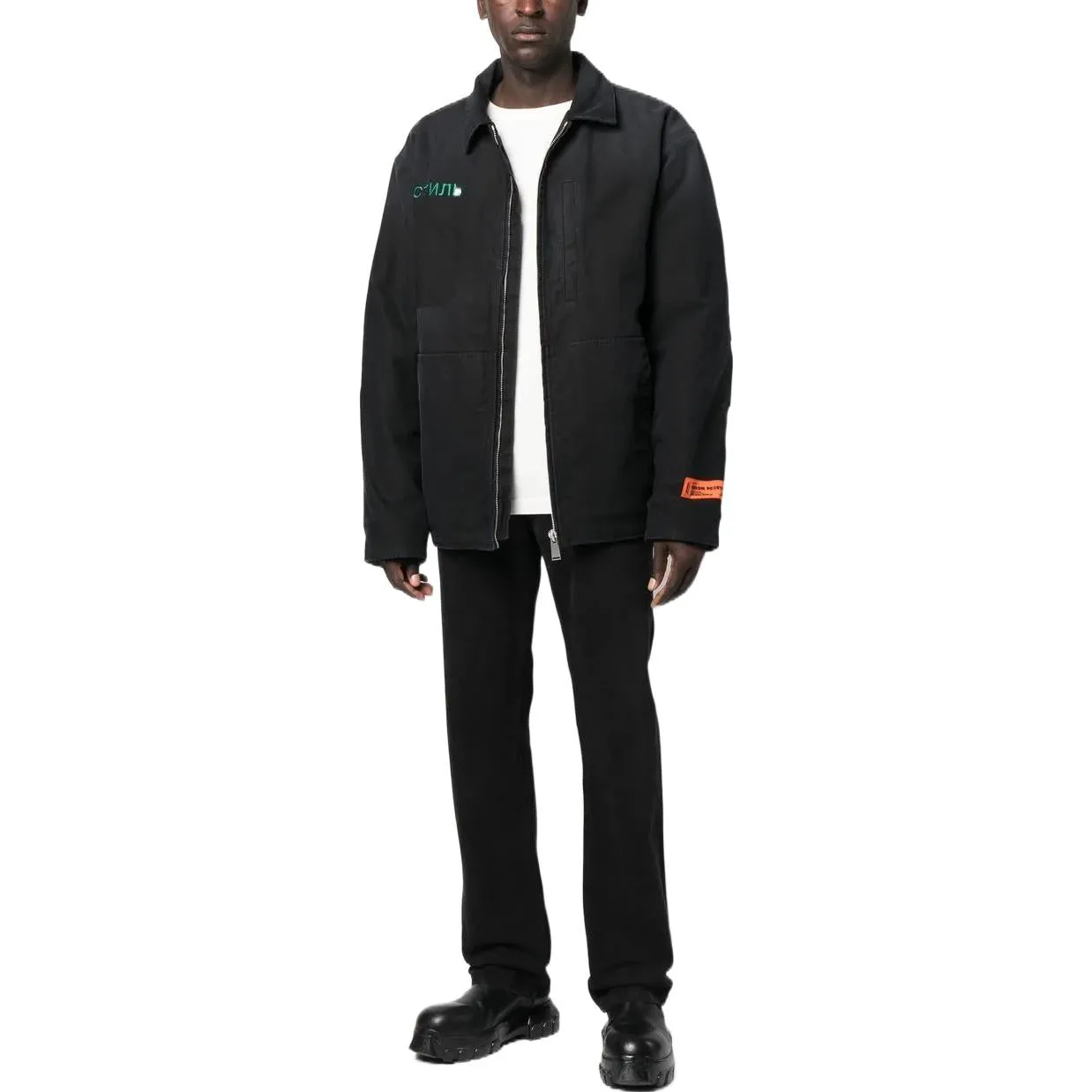 HERON PRESTON FW22 CTNMB Canvas Pockets Jacket 'Black Green' HMEA062F22FAB0011057 sold by KicksCrew product image thumbnail 3