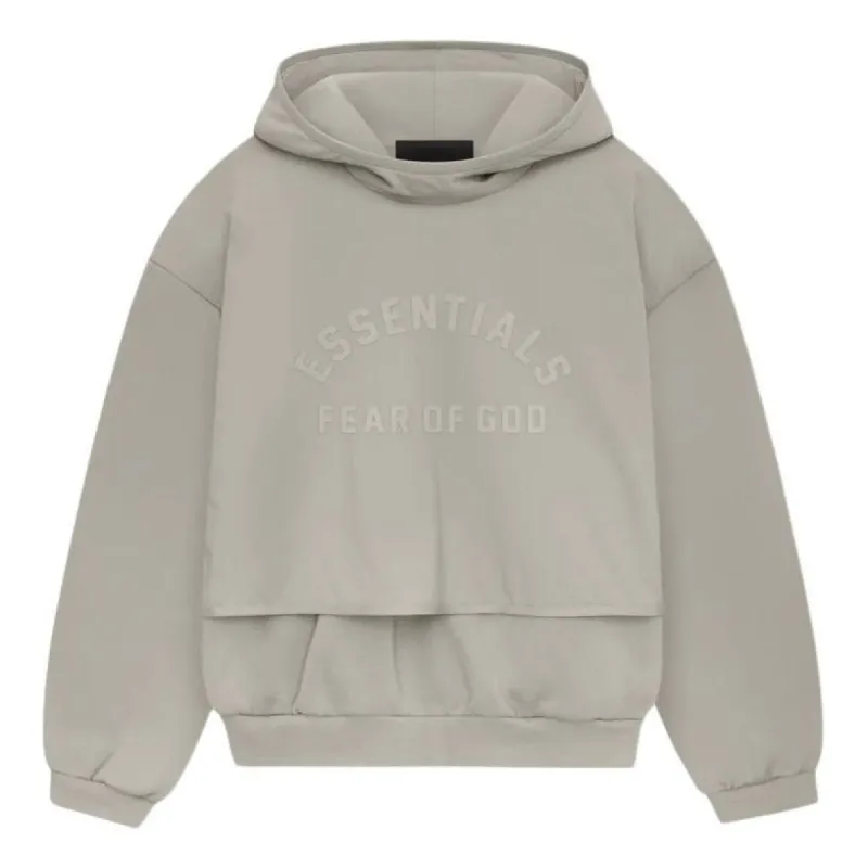 Fear of God Essentials SS24 Nylon Fleece Hoodie 'Seal' 202SP244325F sold by KicksCrew