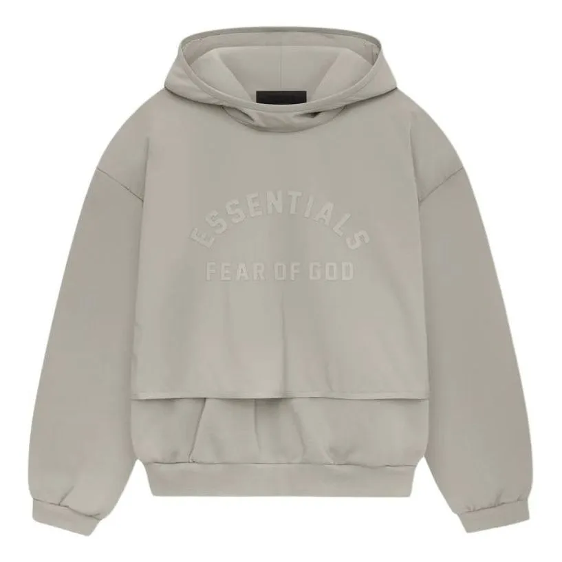 Fear of God Essentials SS24 Nylon Fleece Hoodie 'Seal' 202SP244325F sold by KicksCrew