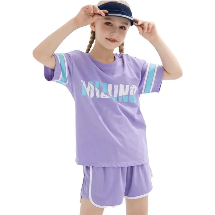 (GS) Mizuno Casual Sportswear T-shirt Suit 'Purple' 32CA2469 sold by KicksCrew product image thumbnail 2