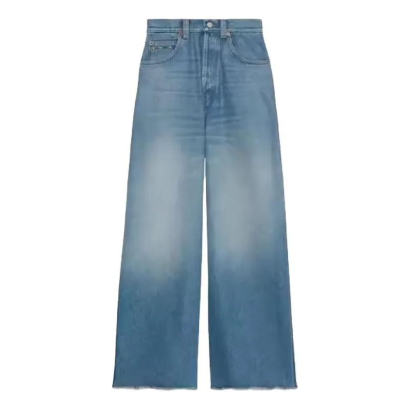 (WMNS) Gucci Denim Pants With Slim Horsebit 'Blue' 776580-XDCRA-4447 sold by KicksCrew