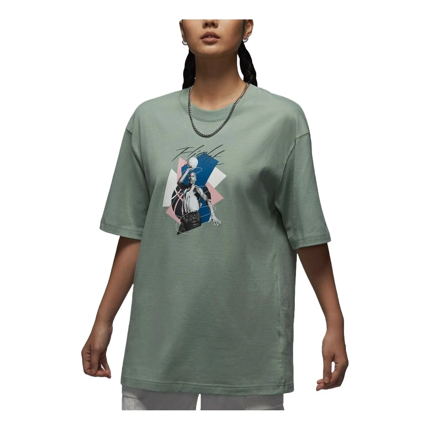 (WMNS) Air Jordan Graphic Oversized T-Shirt Asia Sizing 'Green' FN5709-304 sold by KicksCrew
