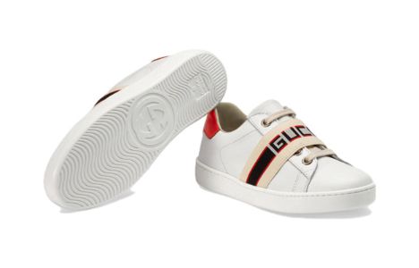 (PS) Gucci Ace Stripe Leather 'White Red Black' 553053-0IIR0-9065 sold by KicksCrew