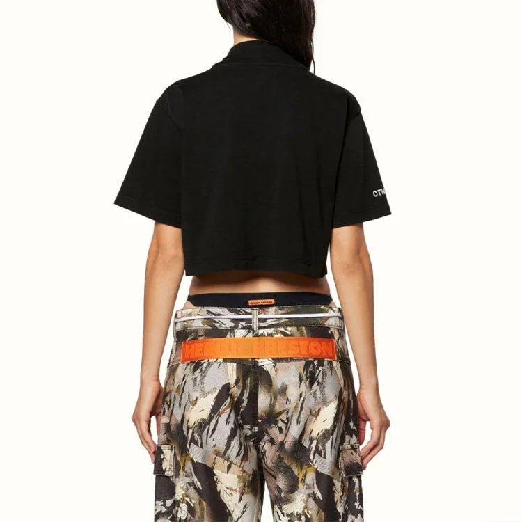 (WMNS) HERON PRESTON CTNMB Turtleneck Crop Top 'Black' HWAA031C99JER0011001 sold by KicksCrew product image thumbnail 4
