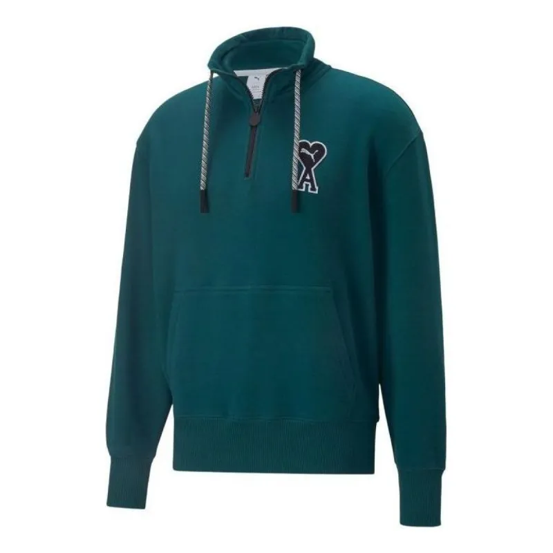 Puma X Ami Half Zip Sweatshirt 'Green' 535993-24 sold by KicksCrew
