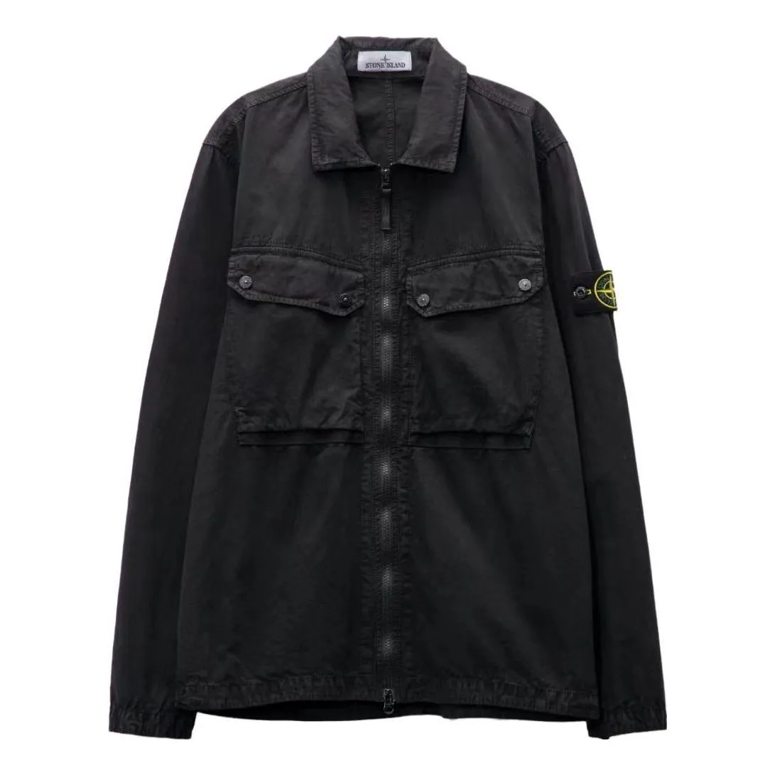 STONE ISLAND Old Effect Overshirt 'Black' 7915102WN-V0129 sold by KicksCrew
